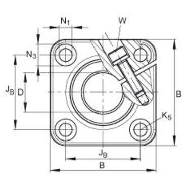 Shaft support block flanged Series: FW
